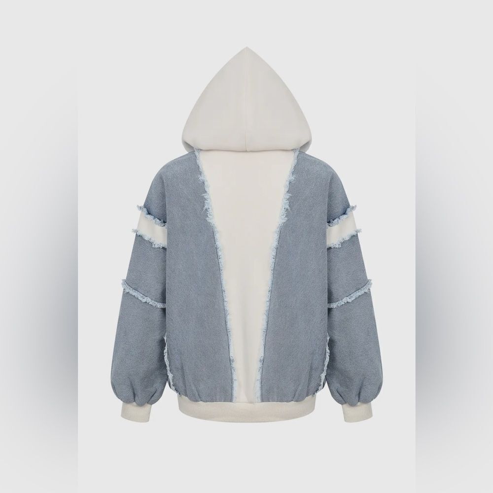 Denim Patchwork Hoodie - Picture 2 of 8